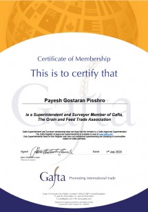 Payesh Gostaran Pisshro - Gafta membership certificate